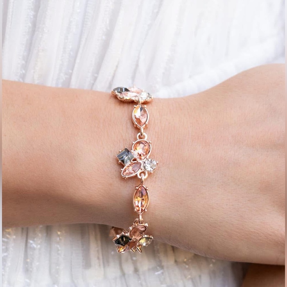 Rose gold multi colored gemstone bracelet